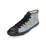 Beer pattern Men's High Top Canvas Shoes Black