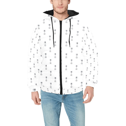 Engine Piston Background Pattern Print Design 01 Men's Padded Hooded Jacket