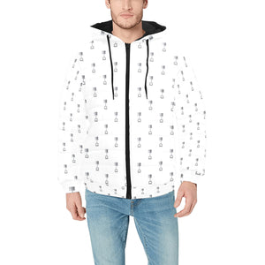 Engine Piston Background Pattern Print Design 01 Men's Padded Hooded Jacket