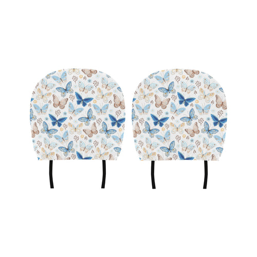 blue butterfly pattern Car Headrest Cover