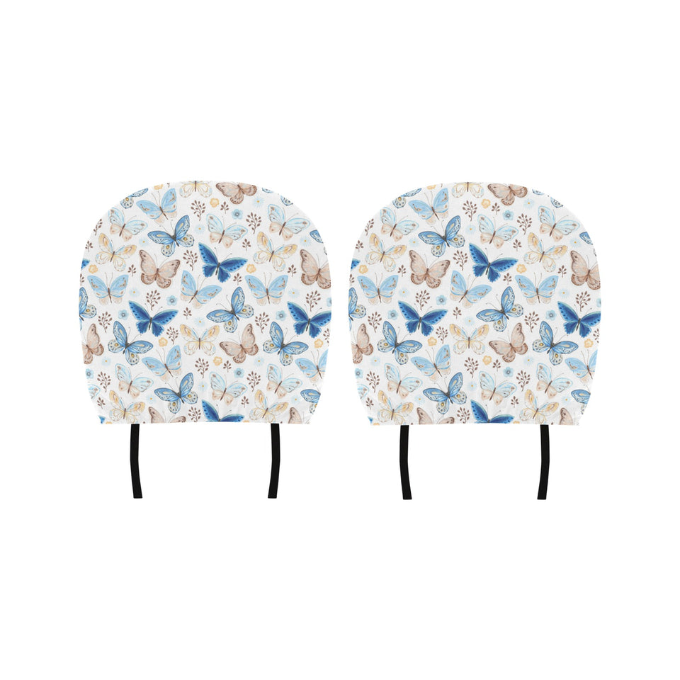 blue butterfly pattern Car Headrest Cover