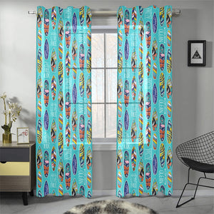 Surfboard Pattern Print Design 05 Gauze Curtain
