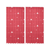 Christmas tree star snow red background Gauze Curtain