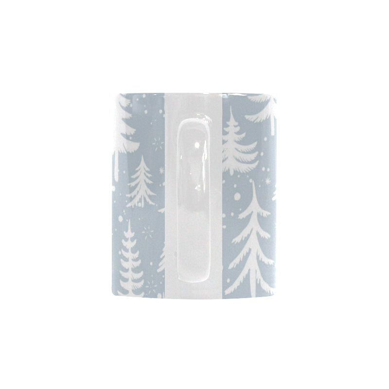 Christmas tree winter forest pattern Classical White Mug (Fulfilled In US)