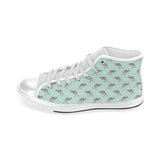 Kangaroo pattern background Men's High Top Canvas Shoes White