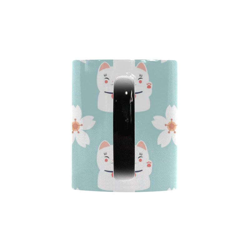 Maneki neko cat sakura Morphing Mug Heat Changing Mug