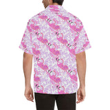 Pink flamingo flower pattern Men's All Over Print Hawaiian Shirt