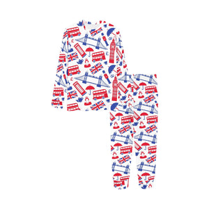 British Pattern Print Design 01 Kids' Boys' Girls' All Over Print Pajama Set