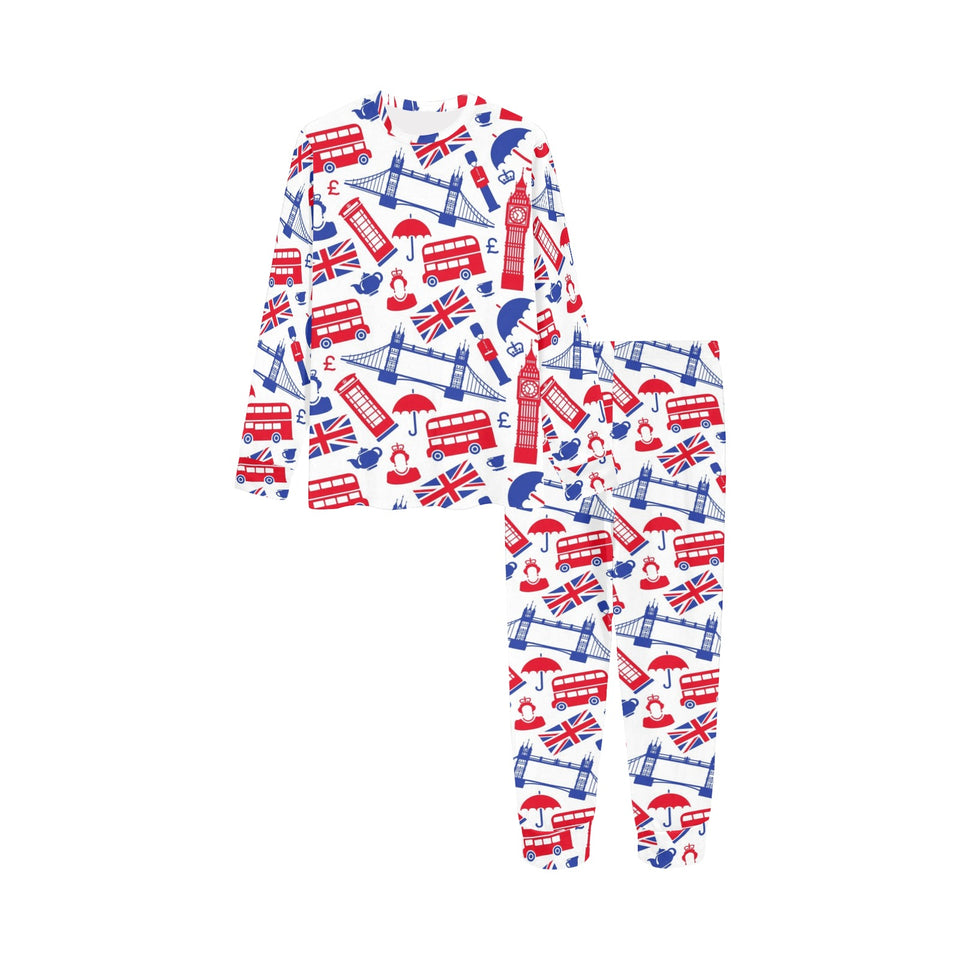 British Pattern Print Design 01 Kids' Boys' Girls' All Over Print Pajama Set