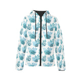 Coral Reef Pattern Print Design 04 Women's Padded Hooded Jacket