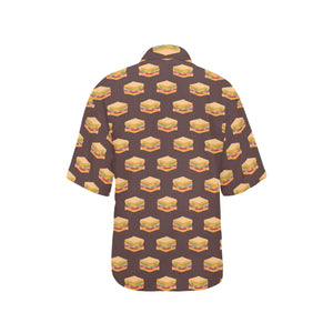 Sandwich Pattern Print Design 04 Women's All Over Print Hawaiian Shirt