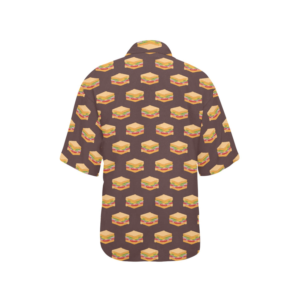 Sandwich Pattern Print Design 04 Women's All Over Print Hawaiian Shirt