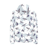 Swallow Pattern Print Design 05 Men's Padded Hooded Jacket