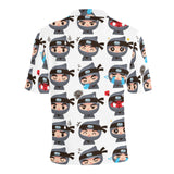Cute ninja design pattern Men's All Over Print Polo Shirt