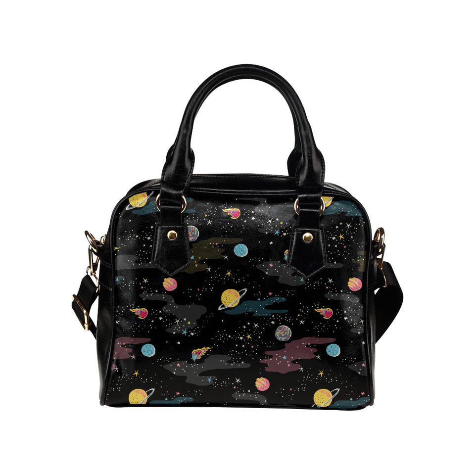 space pattern Shoulder Handbag