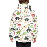 Cute dinosaurs pattern Kids' Boys' Girls' Padded Hooded Jacket