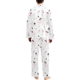 Poodle dog rose cake pattern Men's Long Pajama Set