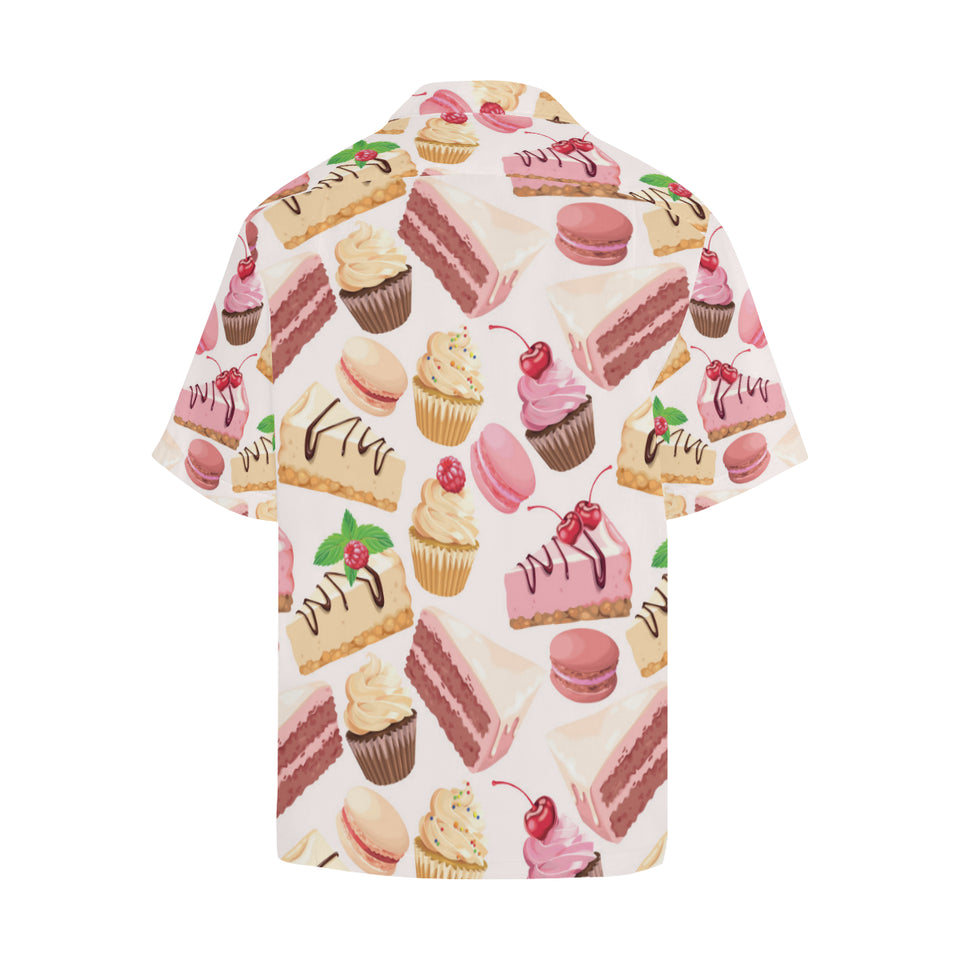 Cake cupcake sweets pattern Men's All Over Print Hawaiian Shirt