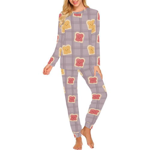 Bread Toast Pattern Print Design 05 Women's All Over Print Pajama Set