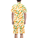 Carrot Pattern Print Design 01 Men's V-Neck Short Pajama Set