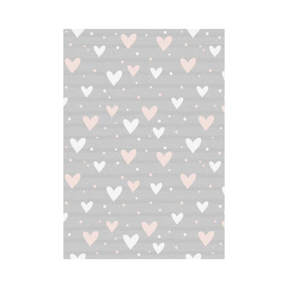 Heart pattern gray background House Flag Garden Flag