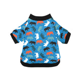 Colorful rhino pattern All Over Print Pet Dog Round Neck Fuzzy Shirt