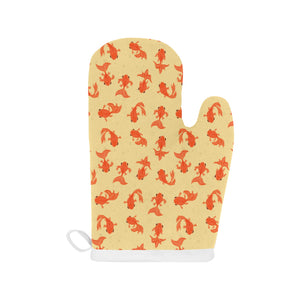 Goldfish Pattern Print Design 02 Heat Resistant Oven Mitts