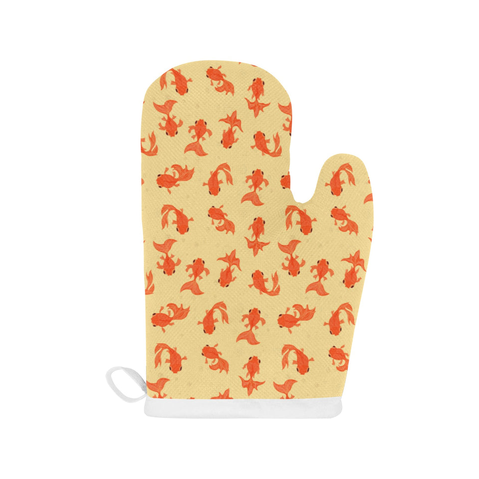 Goldfish Pattern Print Design 02 Heat Resistant Oven Mitts