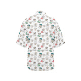 English Bulldog Pattern Print Design 03 Women's All Over Print Hawaiian Shirt