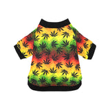 Canabis Marijuana Weed Pattern Print Design 03 All Over Print Pet Dog Round Neck Fuzzy Shirt