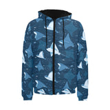 Stingray Pattern Print Design 04 Men's Padded Hooded Jacket