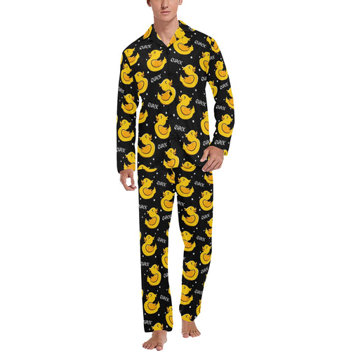 Duck Pattern Print Design 05 Men's Long Pajama Set