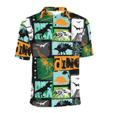 dinosaurs print pattern Men's All Over Print Polo Shirt