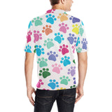 Dog Paws Pattern Print Design 01 Men's All Over Print Polo Shirt