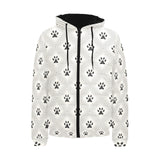 Dog Paws Pattern Print Design 03 Men's Padded Hooded Jacket