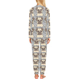 Happy pug pattern Women's All Over Print Pajama Set