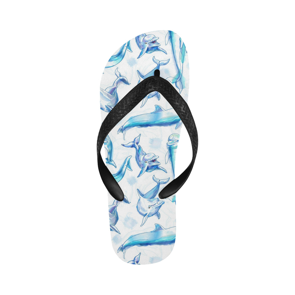 Watercolor dolphin pattern Unisex Flip Flops