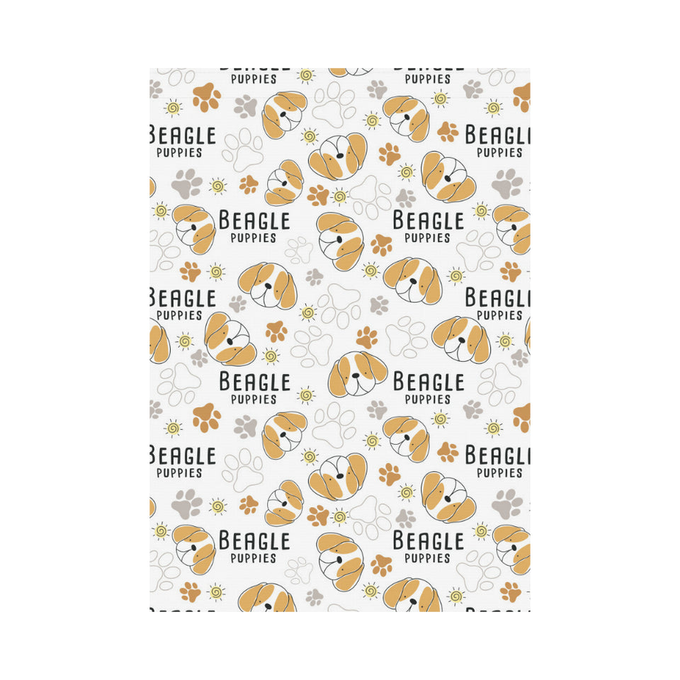 Cute beagle dog pattern background House Flag Garden Flag