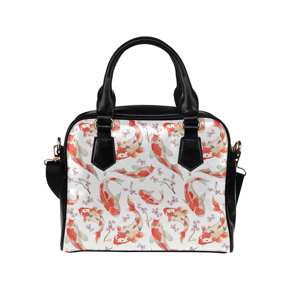Watercolor fancy carp pattern Shoulder Handbag