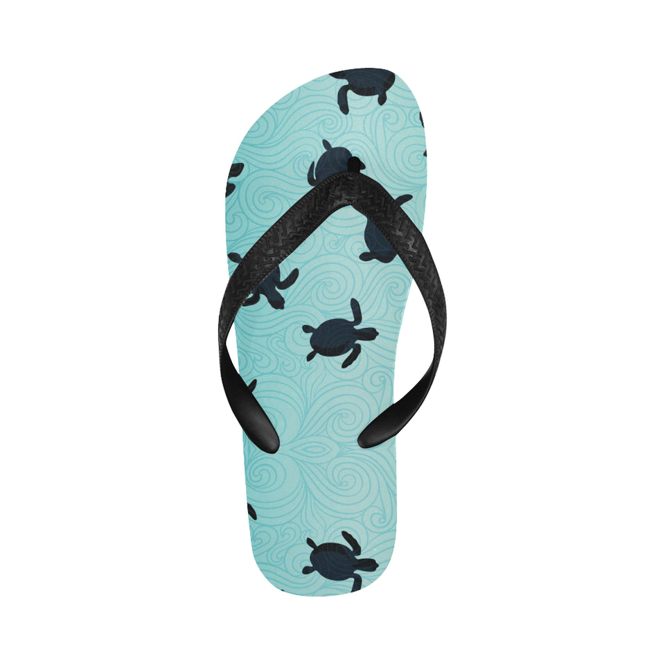 Sea turtle with blue ocean backgroud Unisex Flip Flops