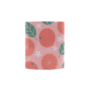 Grapefruit leaves flower pink background Morphing Mug Heat Changing Mug