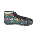 Camel pattern Men's High Top Canvas Shoes Black