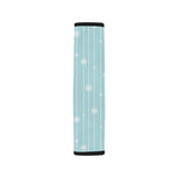 Snowflake pattern blue stripe background Car Seat Belt Cover