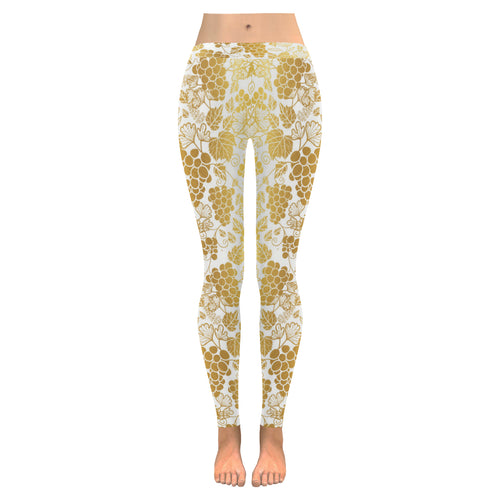 Gold grape pattern Women's Legging Fulfilled In US