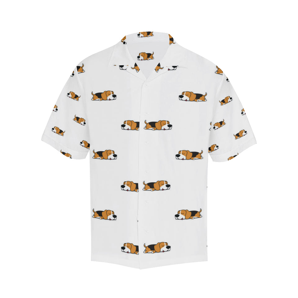 Cute beagle dog sleeping pattern Men's All Over Print Hawaiian Shirt