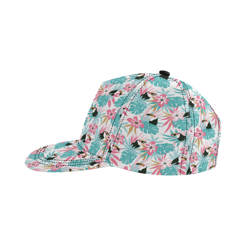 Toucan tropical flower leave pattern All Over Print Snapback Cap