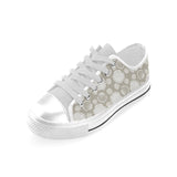 Scallop shell pattern Men's Low Top Shoes White