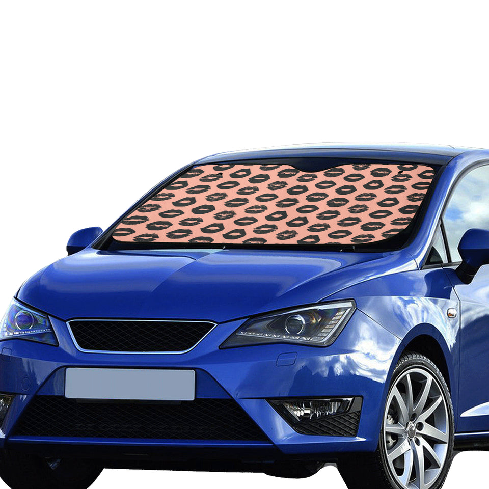 Lips Pattern Print Design 02 Car Sun Shade