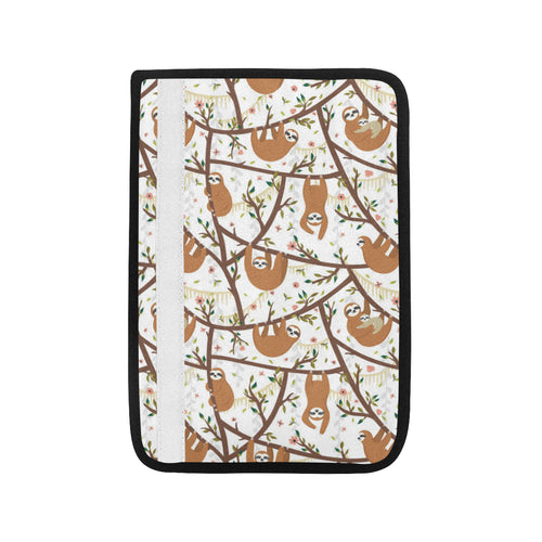 Sloths hanging on the tree pattern Car Seat Belt Cover