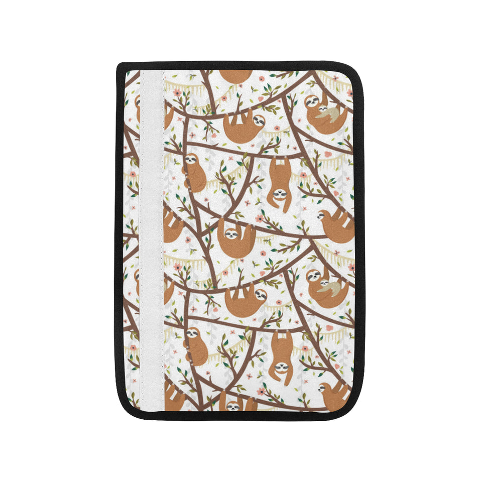 Sloths hanging on the tree pattern Car Seat Belt Cover